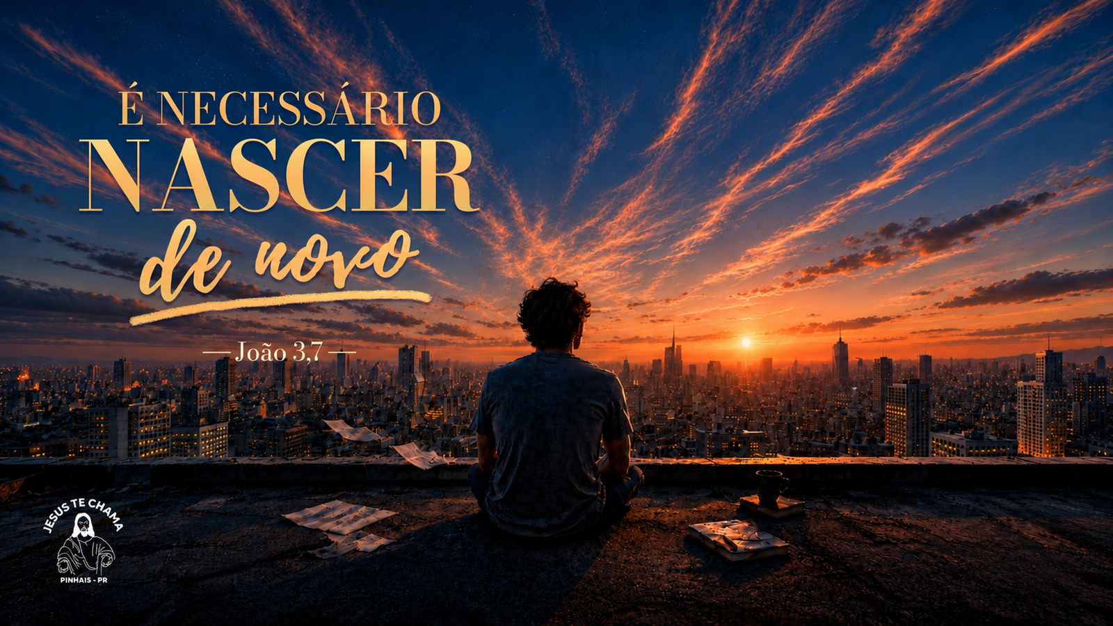 Arte oficial do 24º Jesus te Chama: É necessário nascer de novo (João 3,7). Há tanta vida pra sentir! 30 e 31 de outubro e 1º de novembro em Pinhais - PR.